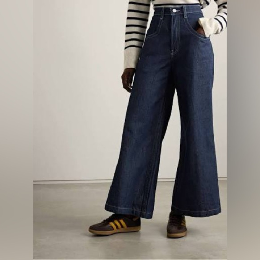 Frame The Skater wide leg denim jeans (dark blue, size 26)